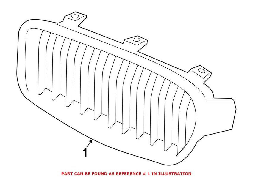 BMW Kidney Grille - Front Driver Side (Luxury Line) 51137263481